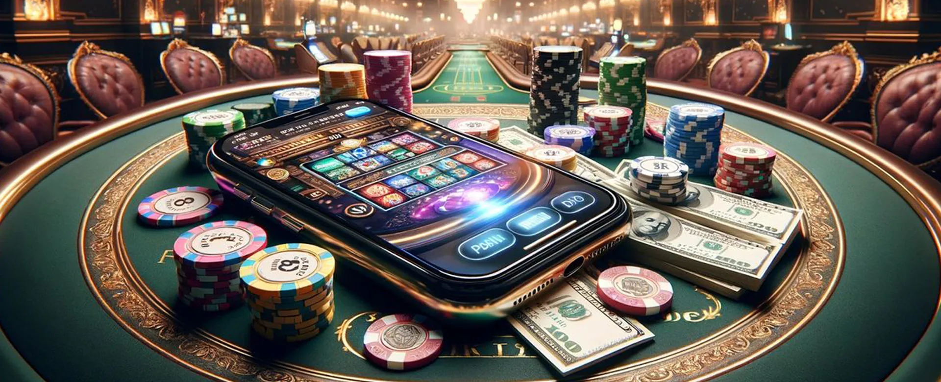 Winph online casino registration hero image with gaming elements